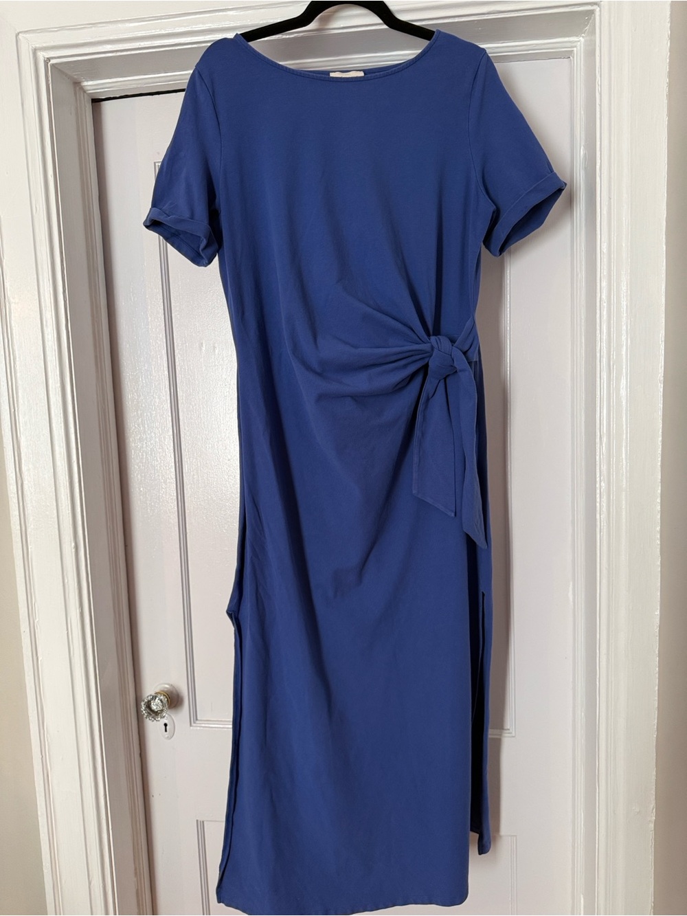 SEZANE Pippa Gorgeous Blue Knit Tie-Waist Midi Dress - Women